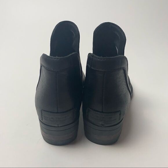 Sorel Lolla Cut Out Ankle Boots Black Leather waterproof 6.5 - Picture 6 of 6